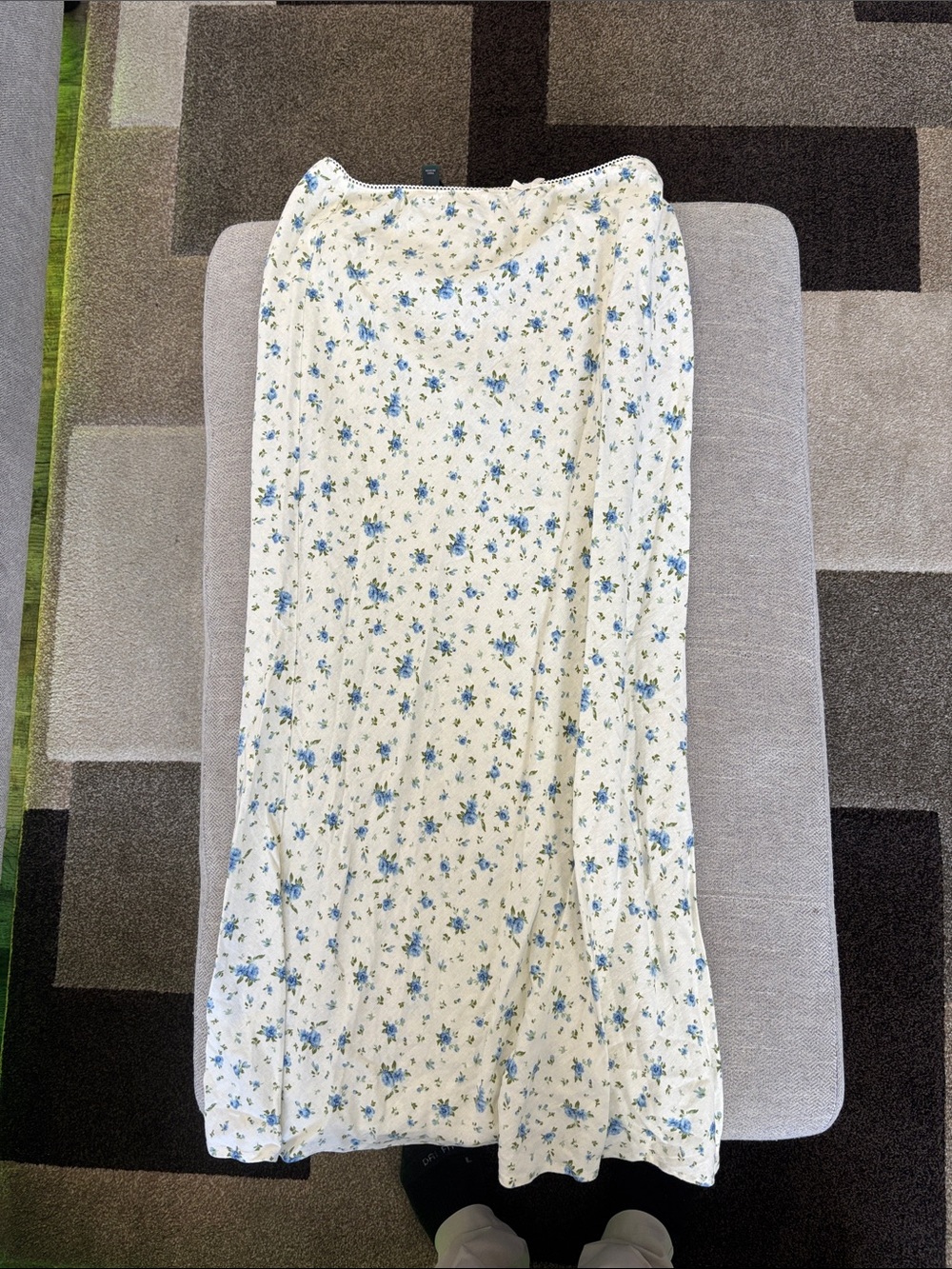 wild fable Cream Maxi Dress with Blue Floral Print